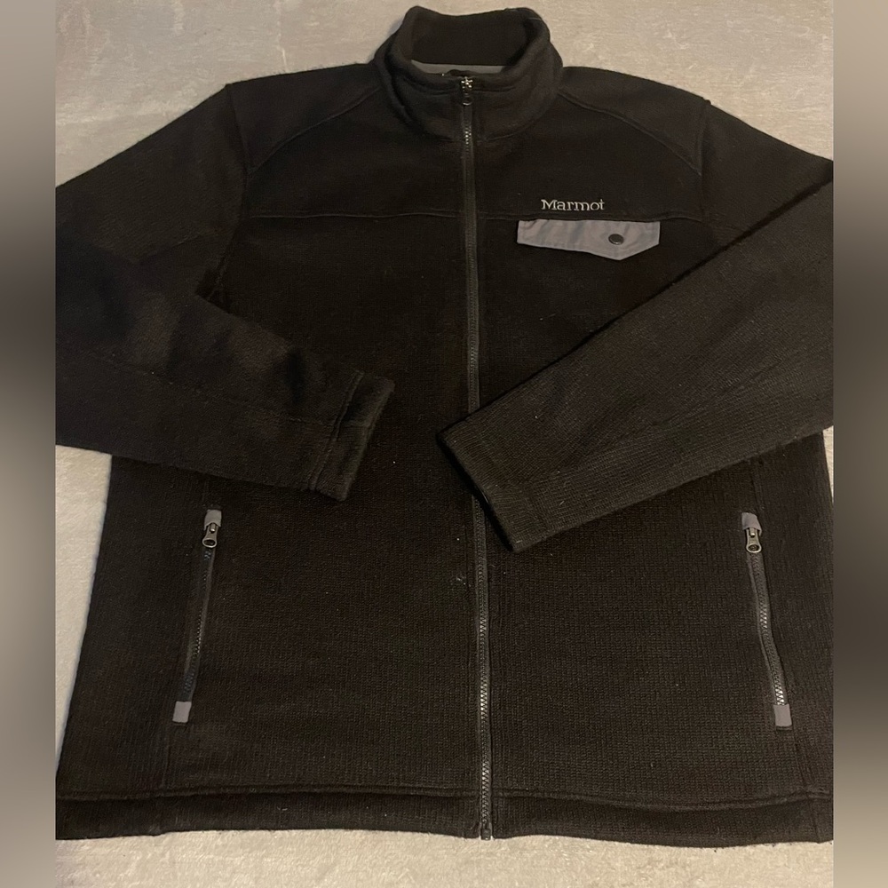 Marmot Poacher Pile Wool Jacket Mens XXL Full Zip Black